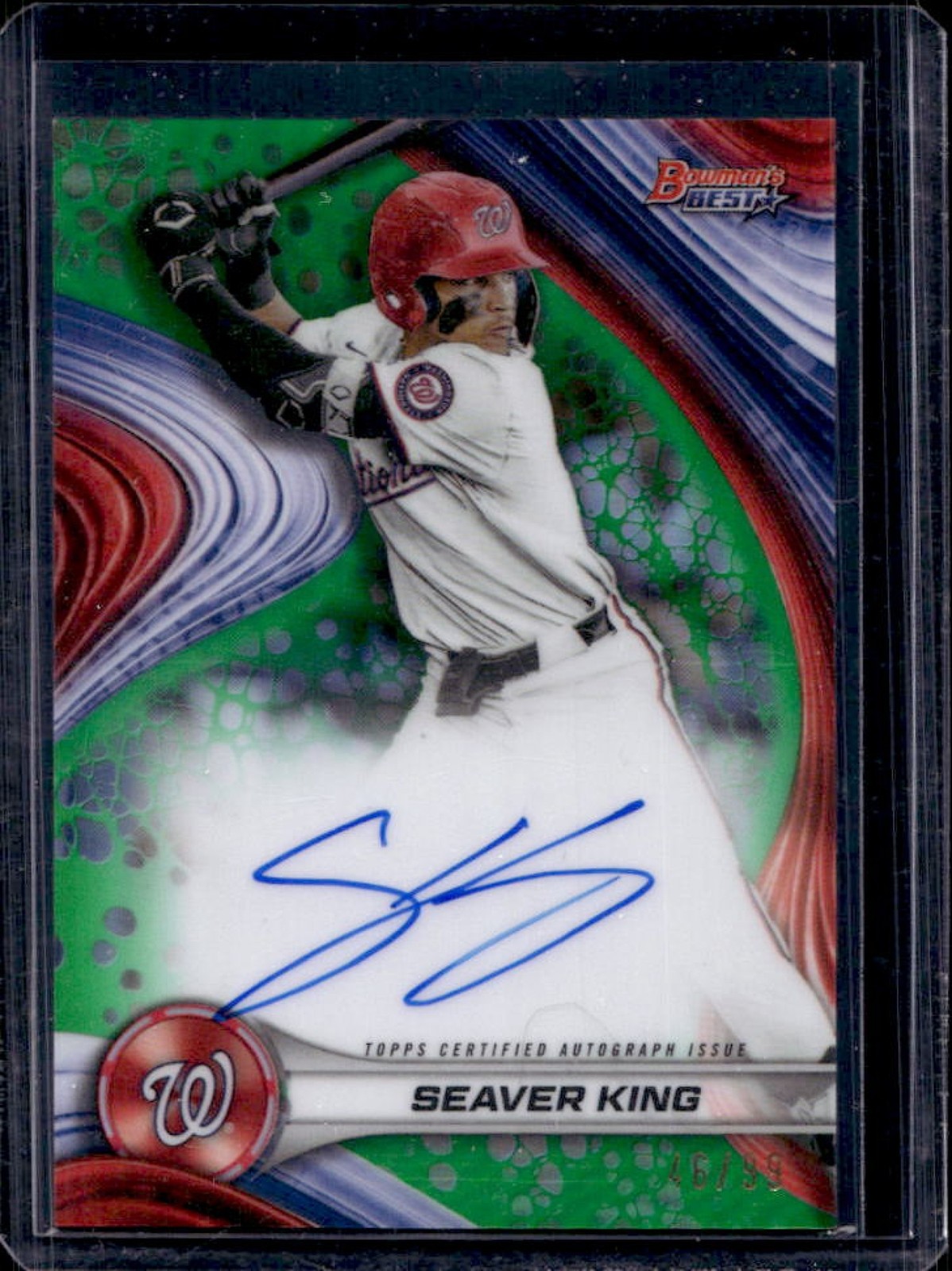 2024 Bowman's Best Seaver King Auto Green Refractor #46/99 Nationals