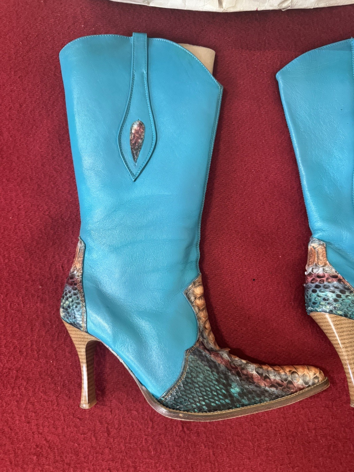 Los Altos Women’s Python Leather Western Boots Hi… - image 2