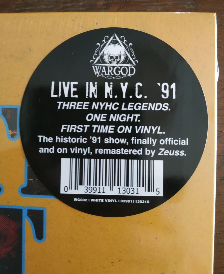Live in N.Y.C 91  Agnostic Front Sick of It All Gorilla Biscuits white vinyl - Image 2 of 4