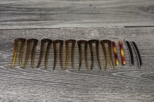 Vintage Art Deco Hair Comb Lot Celluloid Tortoiseshell Pins Slides 12pc
