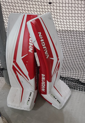 Used Vaughn SLR4 30+2 INT Goalie Leg Pads White/Red FREE SHIPPING