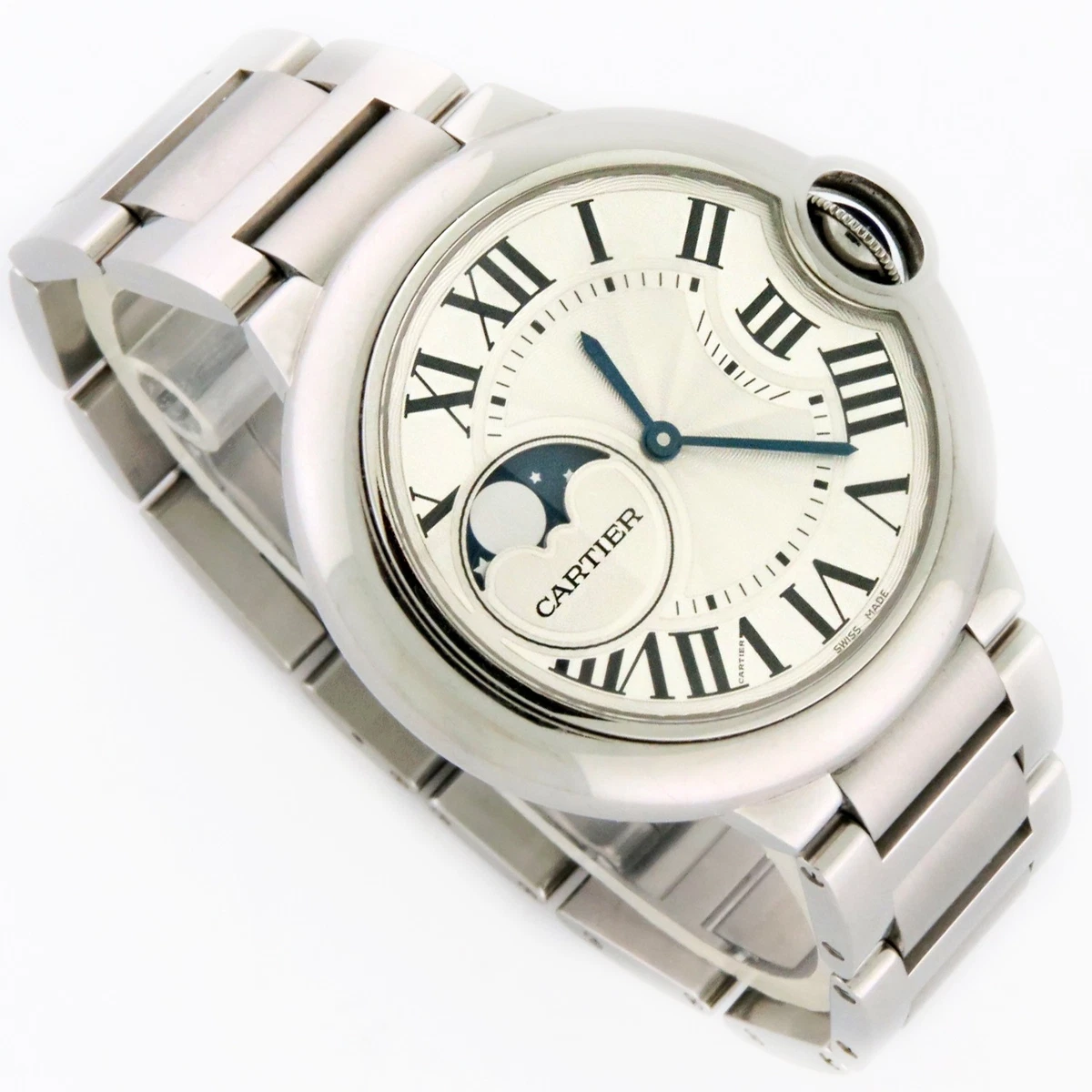 CARTIER Baron blue WE902031 11P diamond Silver Dial Automatic Boy\'s Watch_896393 Cartier Ballon Bleu - 37 mm, Stainless Steel for sale | eBay main image 2