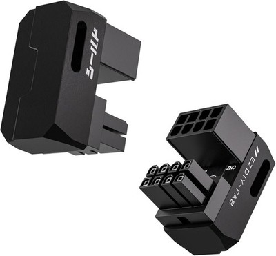 EZDIY-FAB Shield 8Pin PCIe GPU Adapter 180 Grad U Turn Standard Schwarz 2Pack