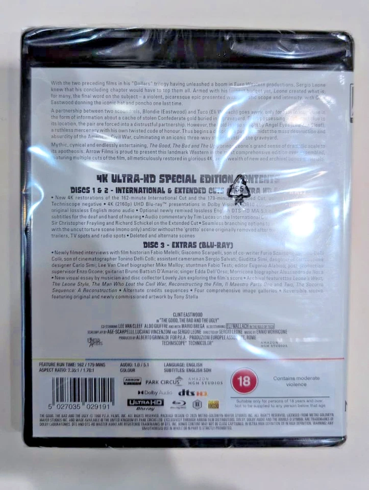 4K UHD BLU-RAY THE GOOD THE BAD AND THE UGLY CLINT  EASTWOOD NEW SEALED UK STOCK - Image 2 of 2