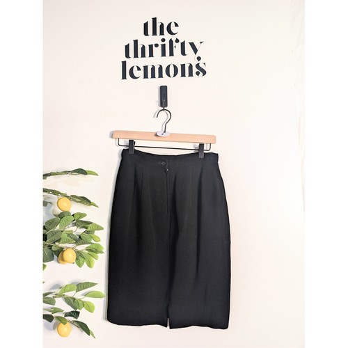 Valentino Boutique / Miss V, Vintage Valentino Miss V Black Pencil Skirt Sz 42/US 8