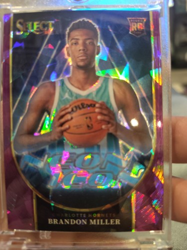 Brandon Miller [Pink Cracked Ice Prizm] #12 2023 Panini Select Thunder Lane card