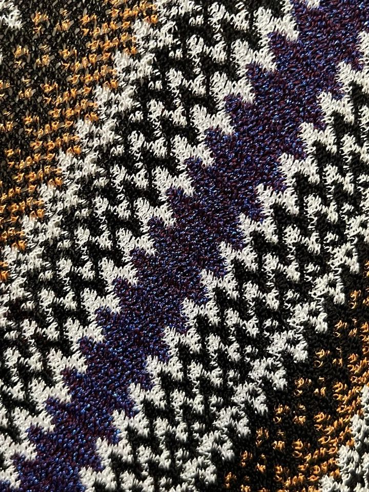 Suéter Missoni Escote Sumergido a Rayas, Chal, Envolvente, Metálico, Viscosa/Poliéster NUEVO Foto 3 de 4
