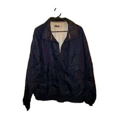 FILA Jacke Herren Jacket Vintage Regenjacke Gr. 50 Blau 90s Retro