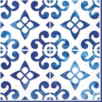 Ambiente Serviette Nordisch Blau Kacheln 20 Stk 33X33 Cm Tischdeko Servietten