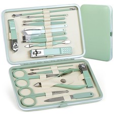 Manicure Set Professional - 15 in 1 Stainless Steel Pedicure Kit with Case