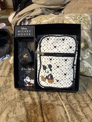 Disney Mickey & Minnie Crossbody Bag & Tech Pouch Bioworld 2 Piece Gift Set New