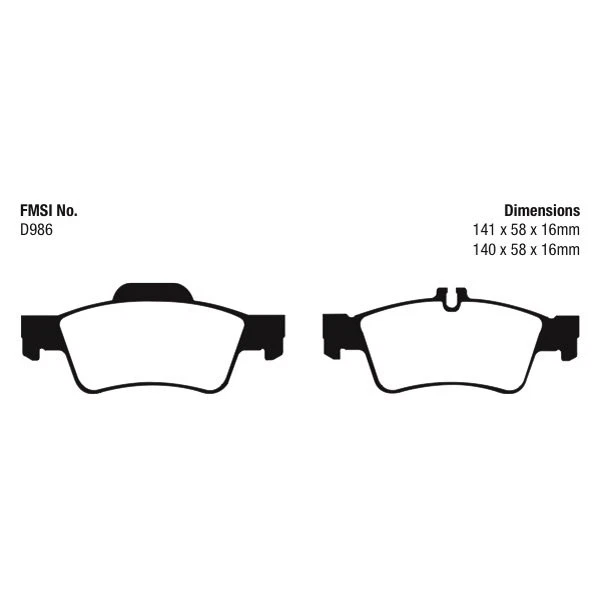 For Mercedes-Benz E350 06-12 EBC Bluestuff NDX Formula Racing Rear Brake Pads Foto 4 de 4