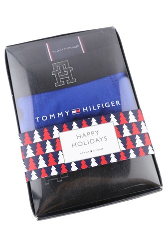 TOMMY HILFIGER Boxer Da Uomo Blu Con Stampa E Set Di Calzini Ricamati - Foto 11 di 13
