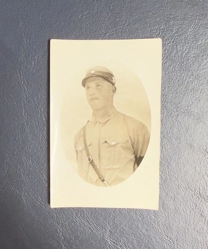 Vintage WW1 Era Soldier Military Photo Antique Portrait Original Kepi Uniform