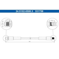 Bremsschlauch ATE 24.5102-0500.3 FüR Mercedes-Benz T2/L Kommunalfahrzeug