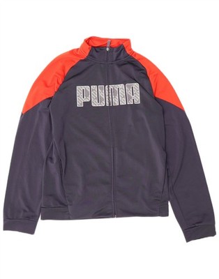 Puma Jungen Graphic Trainingsanzug Oberteil Jacke 13-14 Jahre Navy Blau Colourblock AB14