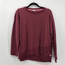 T by Talbots Women's Polka Dot Print Layered Hem Long Sleeve Sweater Small