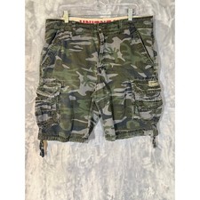 Vintage Y2K Baggy Camo Cargo Shorts Unionbay 36 Camouflage Grunge Metal Skater