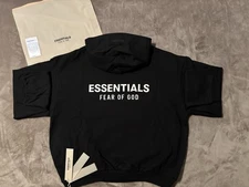 NEW Kids Fear of God Essentials Black Hoodie Size 12 100% Authentic✅