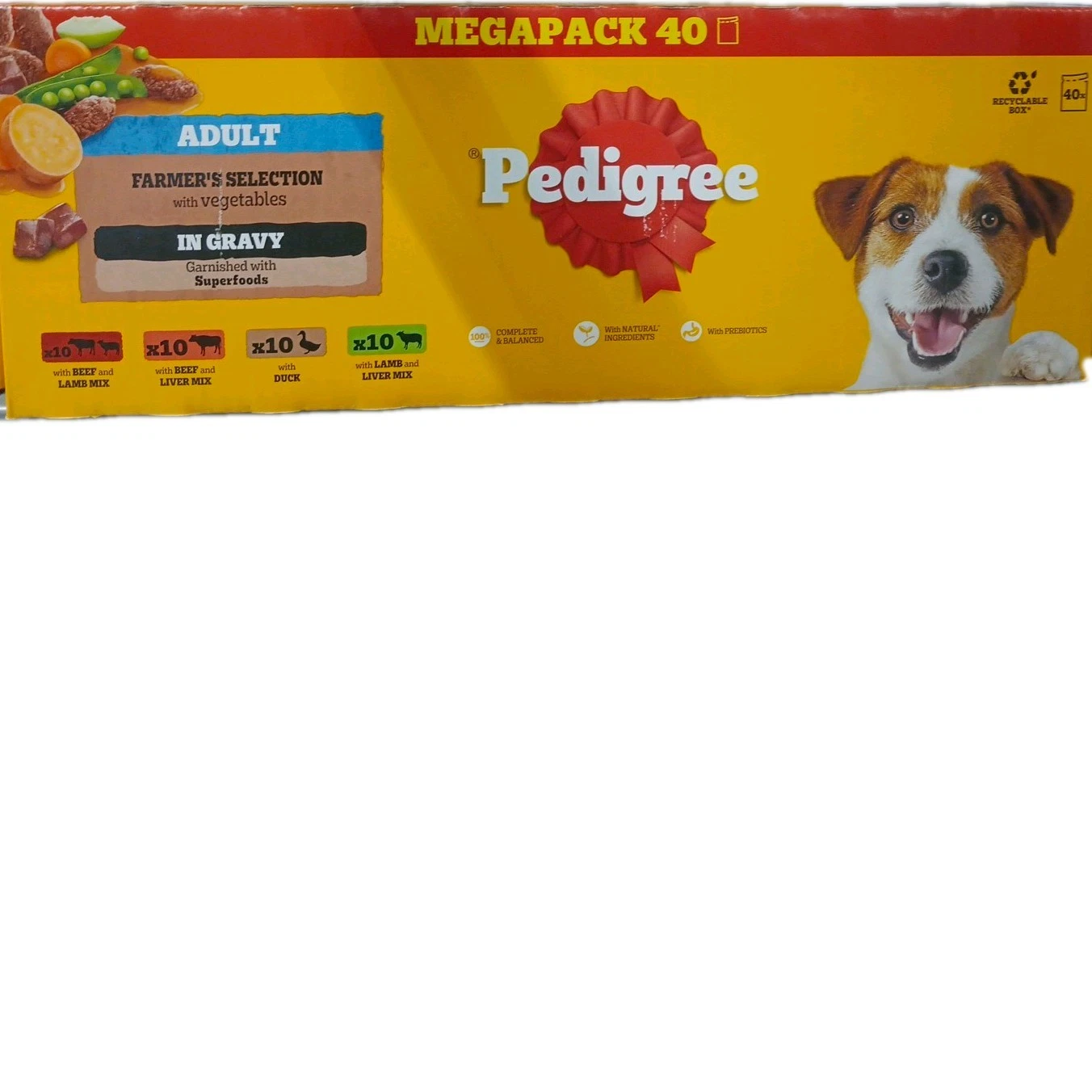 Pedigree Adult Wet Dog Food Pouches, 40 x 100g, Mixed Farmers Selection in Gravy