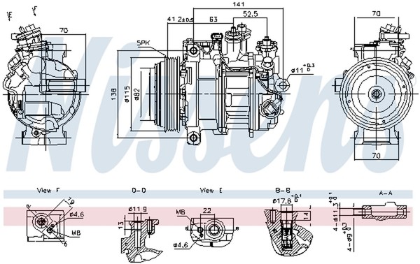 Kompressor Klimaanlage ** First FIT ** Nissens 890919 12V FüR Mercedes Klasse 5-image