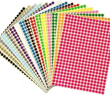 JANYUN 26656 Pieces Colored Dot Stickers, 1/4" Small 0.25 inch, Multicolor 