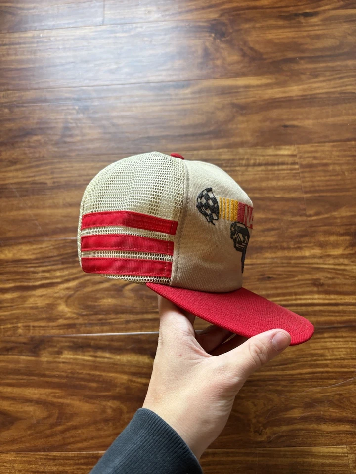 Винтажная бейсболка 80-х NASCAR с 3 полосками сетчатая бейсболка Earnhardt Wallace Bodine  - Изображение 3 из 4