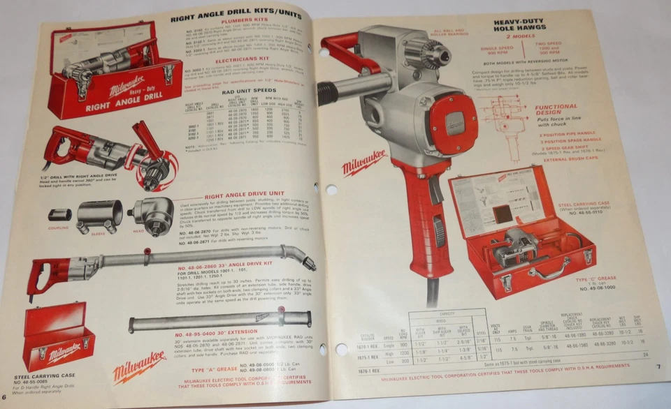 VINTAGE 1977 MILWAUKEE HEAVY-DUTY TOOLS CATALOG! DRILLS/GRINDERS/SAWS/SAWZALL/++ - Image 4 of 4