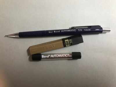Berol Automatic Mechanical Pencil TL5 0.5mm, Pkg. (3) Erasers, Pkg. HB Lead .5mm