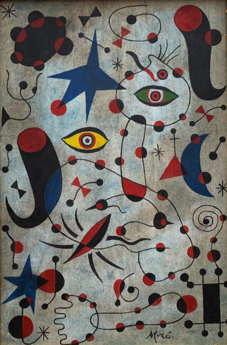 Joan Miro oil on Canvas rare painting signed | eBay