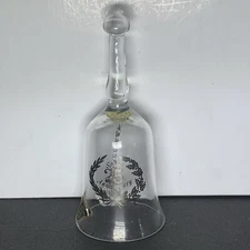 VTG West Virginia Glass 25th Anniversary Gold Inscription 4.5" Dinner Bell