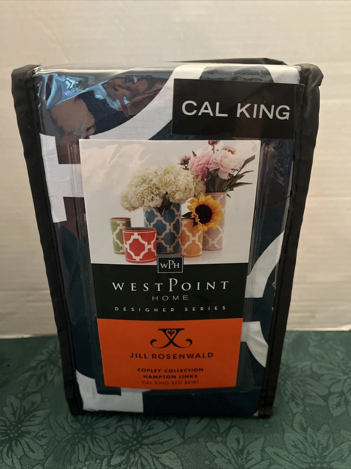 NUEVA FALDA CAMA JILL ROSENWALD COLECCIÓN COPLEY AZUL MARINO HAMPTON LINKS CAL KING Foto 2 de 4