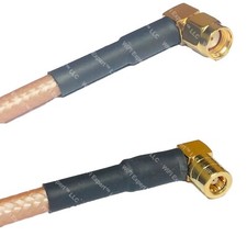 RG400 RP-SMA MALE ANGLE to SMB FEMALE ANGLE RF Cable FAST-SHIP LOT