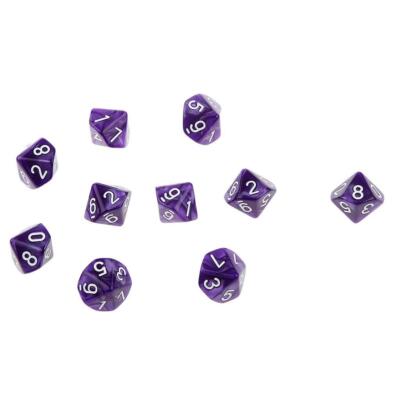 10pcs Zehn Seitigen D10 Würfel Spielen D & D Spiele Rpg Partei Würfelt Lila