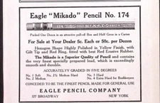 1916 Eagle Mikado Pencil No 174 Eagle Pencil Co New York City Print Ad