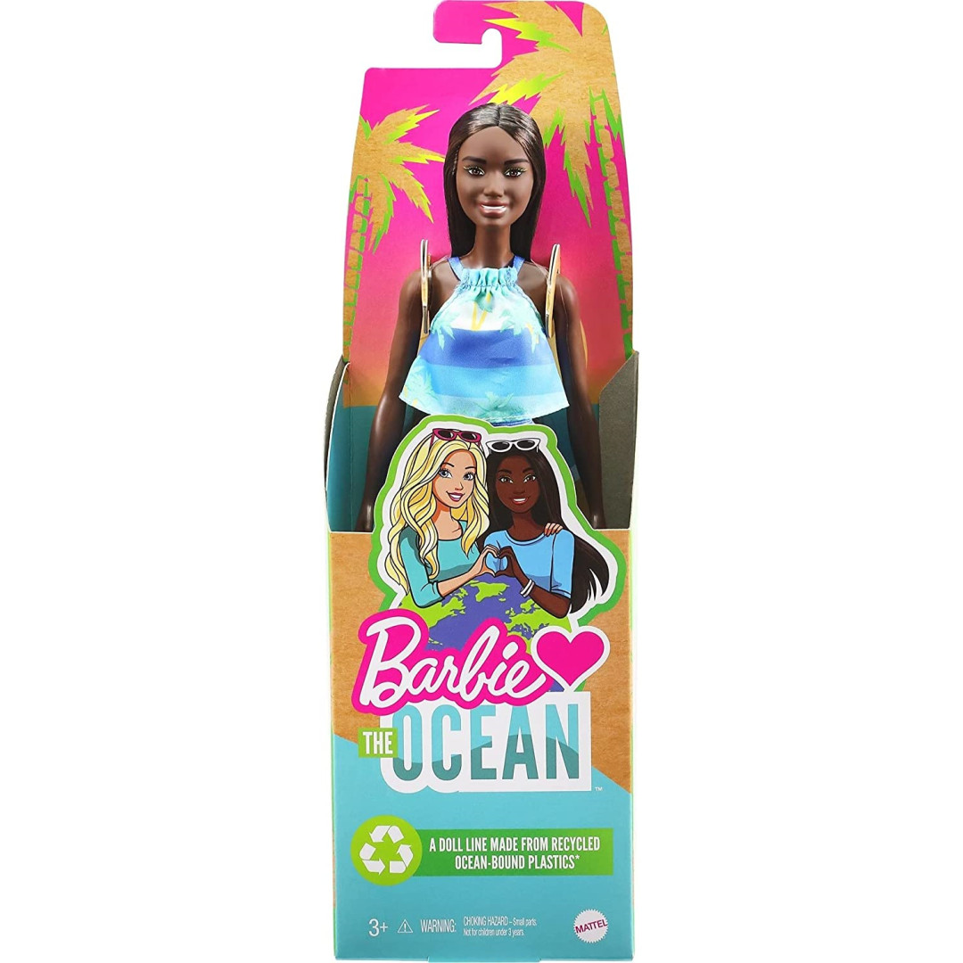 Barbie Loves the Ocean Print Top & Skirt Doll New Recycled Kids Play Mattel