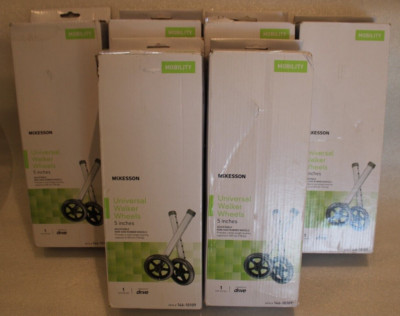 McKesson 146-10109 - 5'' Universal Walker Mobility Rubber Wheels - Lot of 6 Boxes