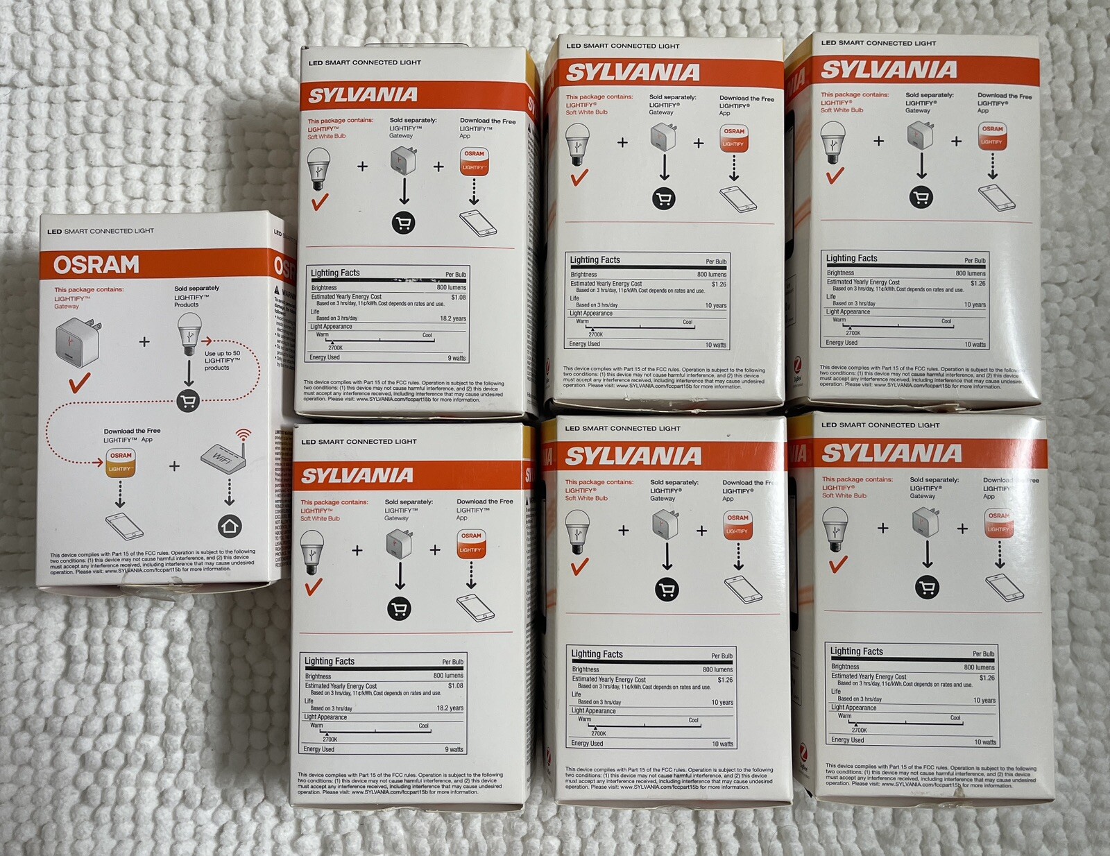Sylvania Lightify Gateway Plus Lot of 6 Light Bulbs Soft White 800 Brightness&nbsp;
