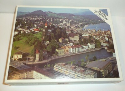Luzern Switzerland VTG Jigsaw Puzzle by Whtiman 600 Pieces 16x20 Town City River