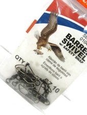 Eagle Claw Size 10 Barrel Swivel w/Safety Snap 3 pkgs Of 7 Fishing  Lure NIB