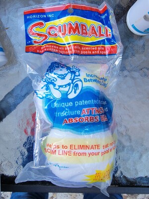 Scumball Surface Oil Absorber Removes Scum Oils from Pool Spa 4 pk Floating Ball