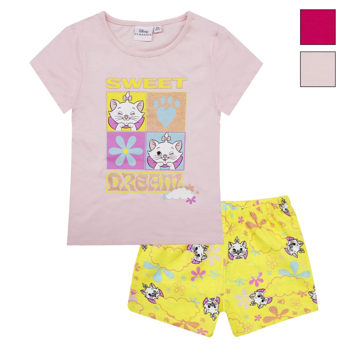 Pigiama bambina Disney Aristogatti Marie pantaloncino in cotone