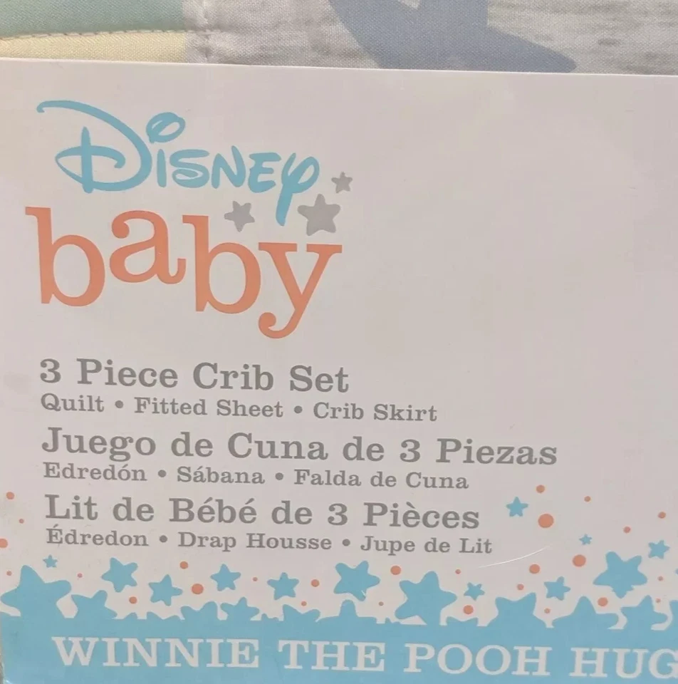 ¡Nuevo!¡GUAU! Juego de ropa de cama para cuna Winnie The Pooh Hugs de 3 piezas Bedtime Originals Foto 3 de 4