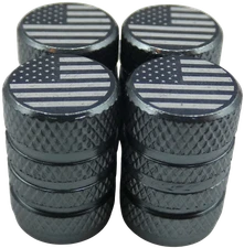 Wheel Tire Valve Cap Stem Cover American Flag Bike, Car, Truck Gray