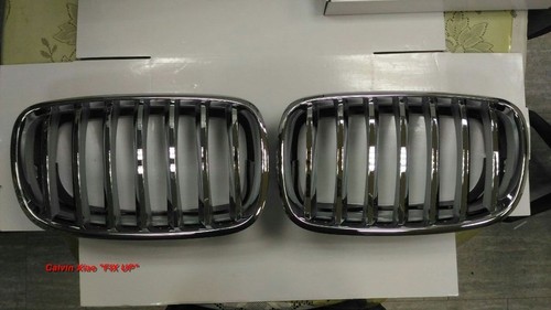 MIT CHROMED FRONT & SILVER REAR GRILLE BMW X5/E70 X6/E71 X SERIES 2007-2013 - Picture 2 of 7