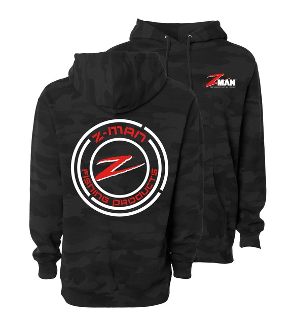 ZMan Black Camo HoodieZ Zman Logo Fishing Hoody, Cold Weather