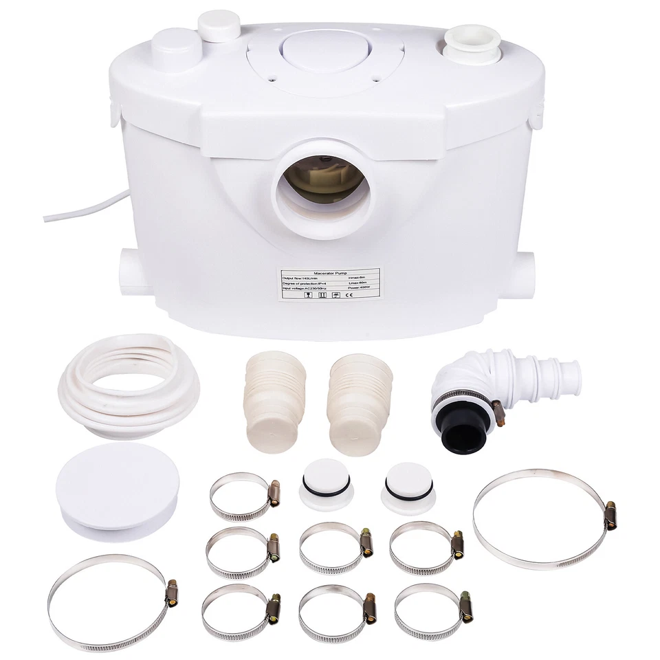 400W Hebeanlage 145L/min Abwasserpumpe Fäkalienpumpe Schmutzwasser WC Häcksler - Bild 3 von 4