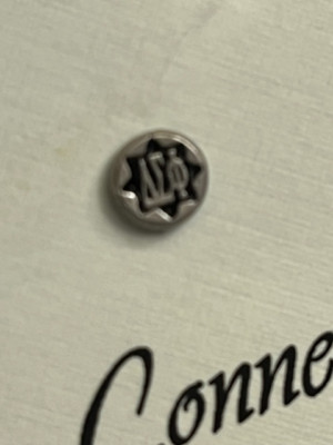Delta Sigma Phi Post Pewter Earring Ear Ring, 1/4'' Diameter, NOS,  VINTAGE