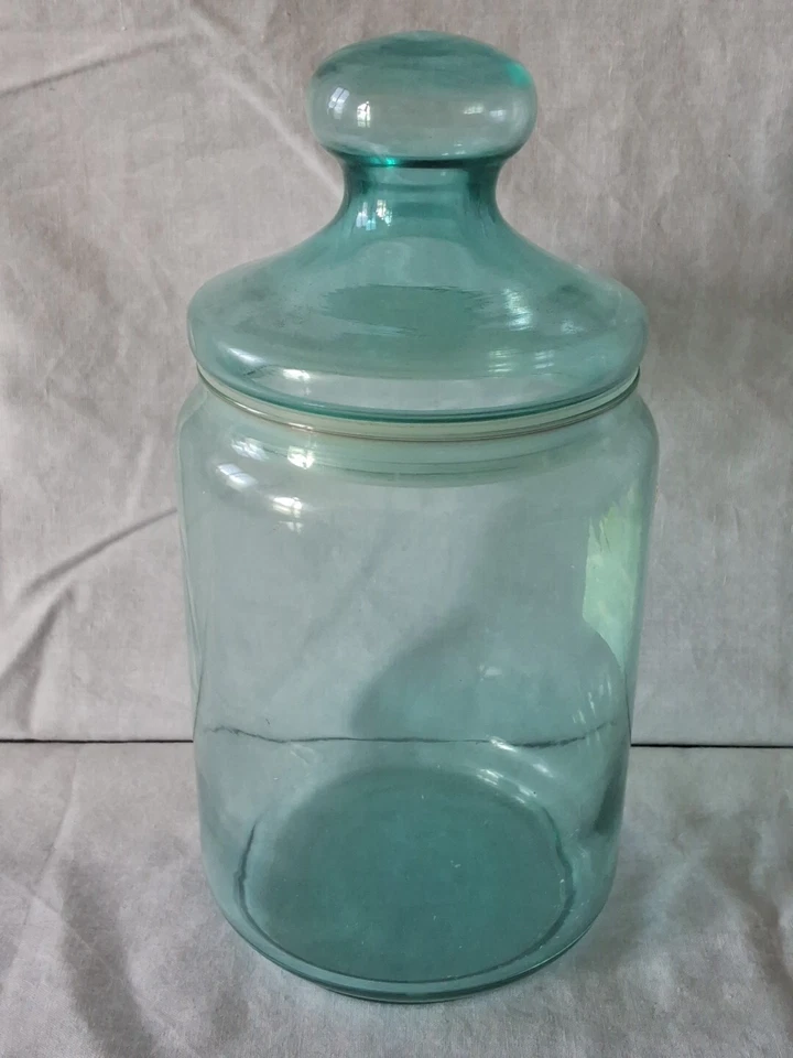Bonbonnière 1 Litre En Verre Couleur Aqua Marque Luminarc Made In France  - Photo 3/4