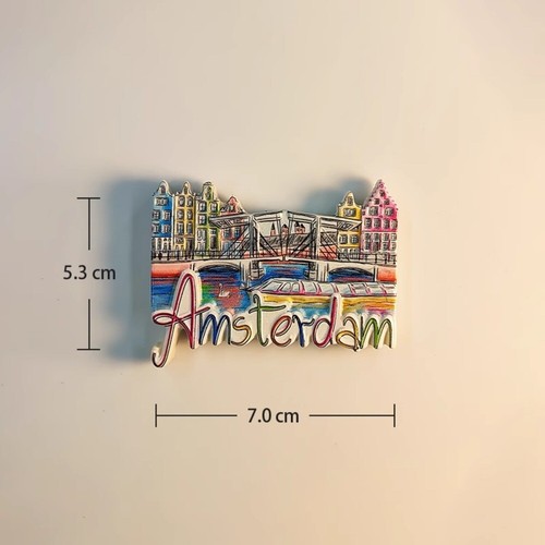 Imán de nevera Ámsterdam decoración del hogar pegatina de refrigerador recuerdo de los Países Bajos - Imagen 4 de 4